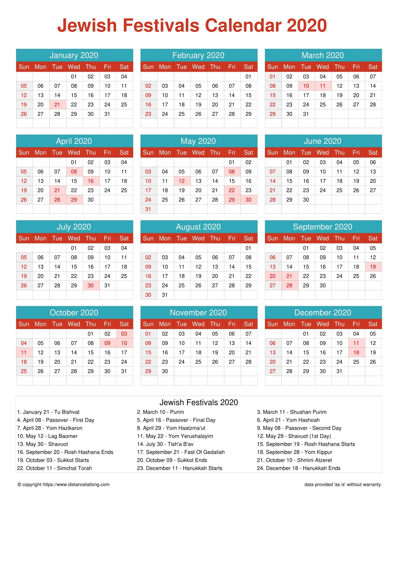 Pick Jewish Calendar 2021 With Holidays Printable | Best Jewish Calendar November 2021