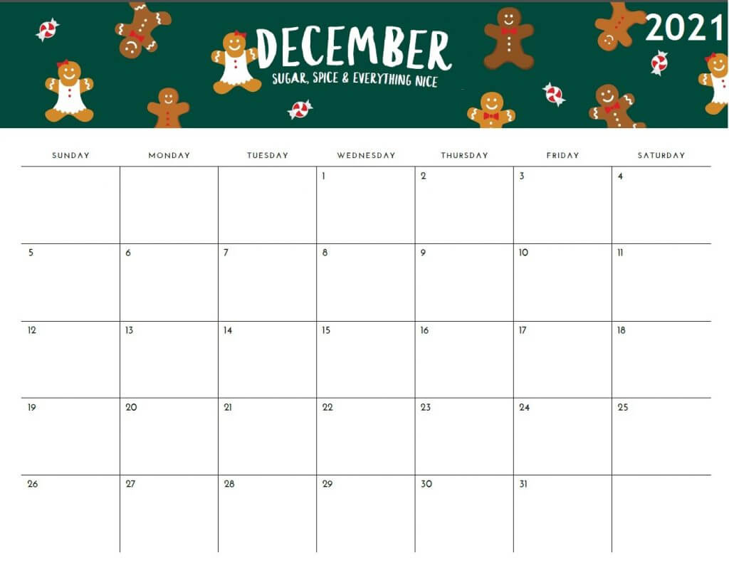 Printable 2021 Monthly Calendar May To December 2021 Calendar