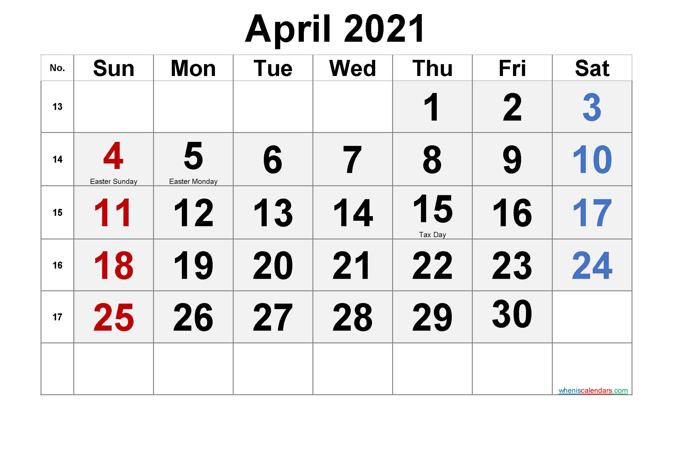 Printable April 2021 Calendar With Holidays - 6 Templates April To December 2021 Calendar