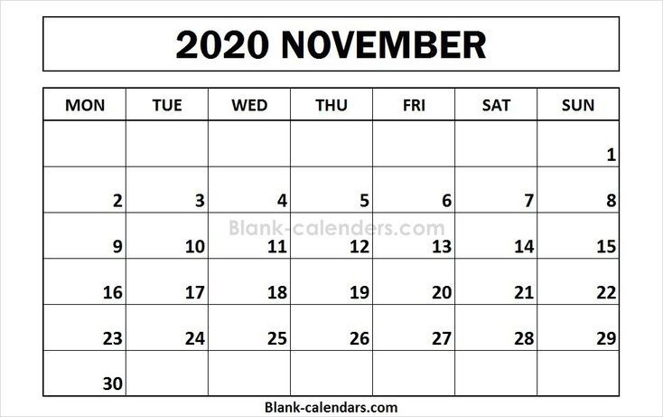 Printable November 2020 Calendar Monday Start | Calendar November 2021 Calendar Monday Start