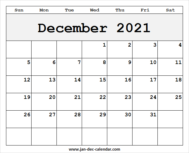 Printable Pocket Calendar December 2021 | Calendar Blank December 2021 Calendar