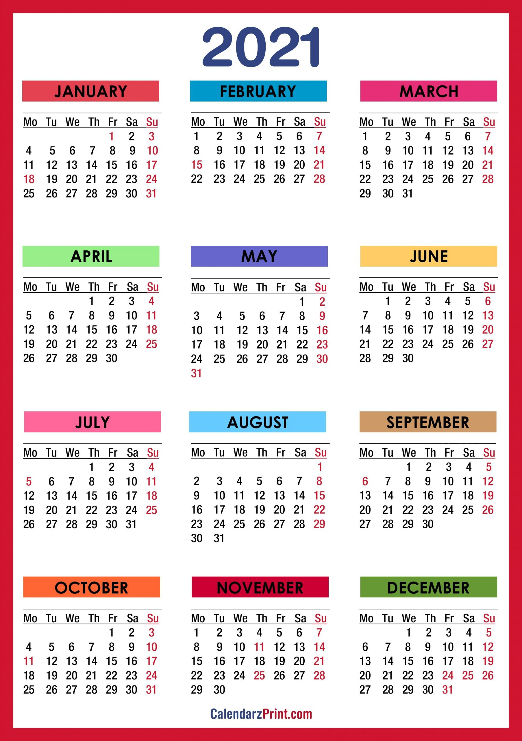 Printable Vacation Calendar For 2021 | Calendar Template December 2021 Calendar Australia