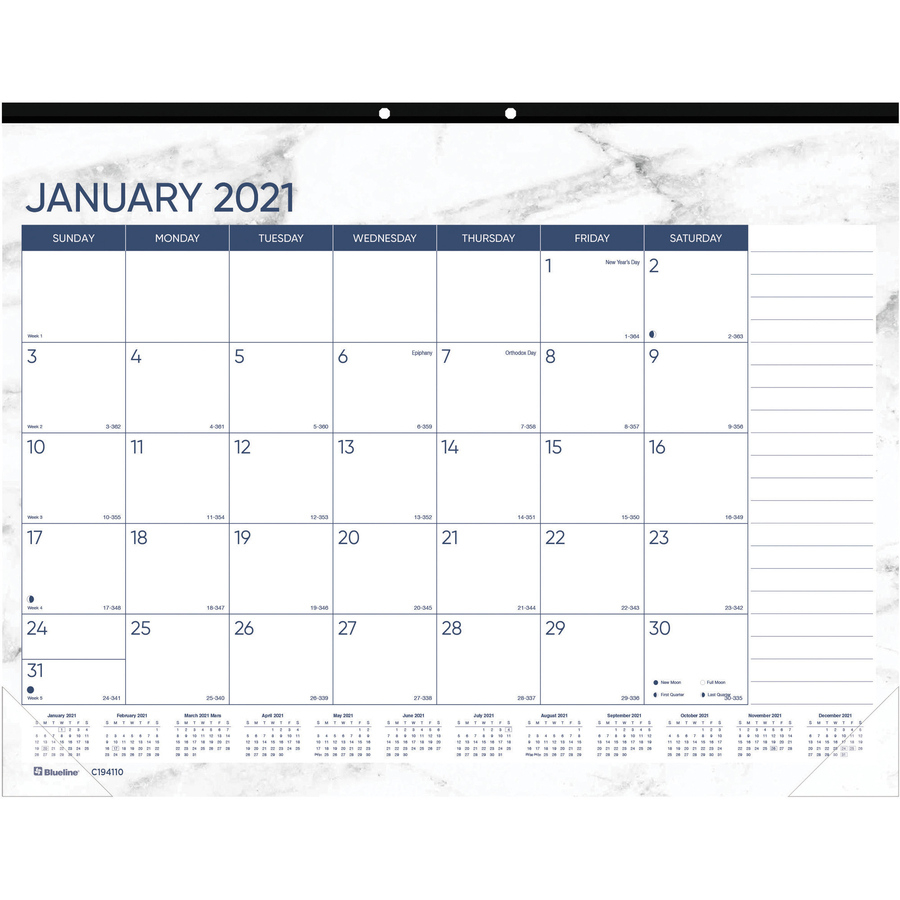Rediform Marble Desk Pad | Friendsoffice December 2021 Julian Calendar