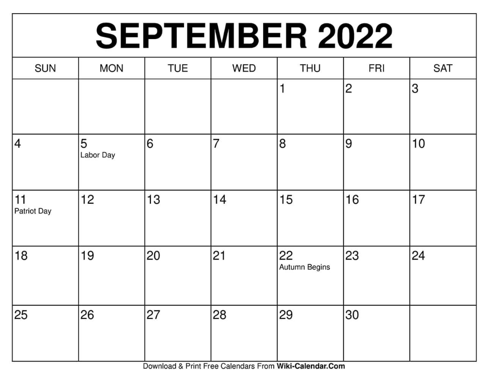 September 2022 Calendar | Calendar Printables, Printable Calendar December 2021 January 2022