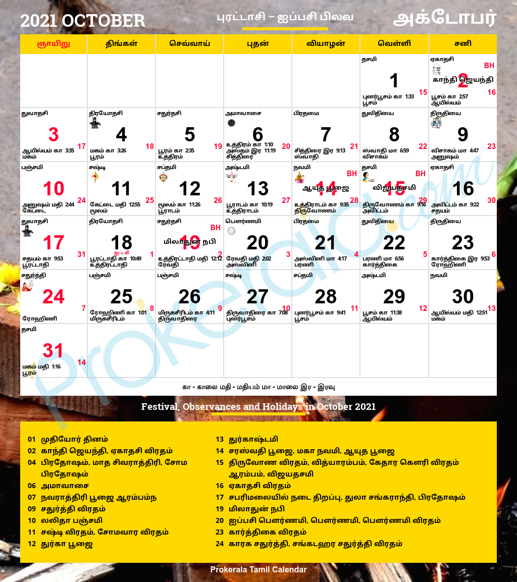 Tamil Calendar 2021, October Tamil Calendar 2021 December