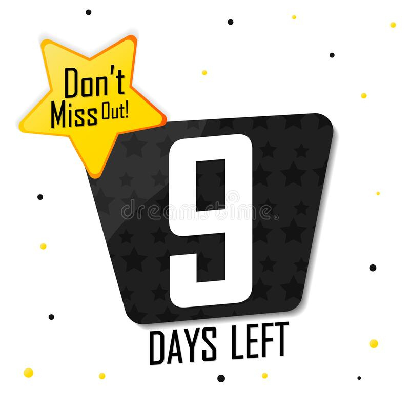 13 Days Left, Countdown Tag, Banner Design Template, Don`t 14 Day Countdown Templates