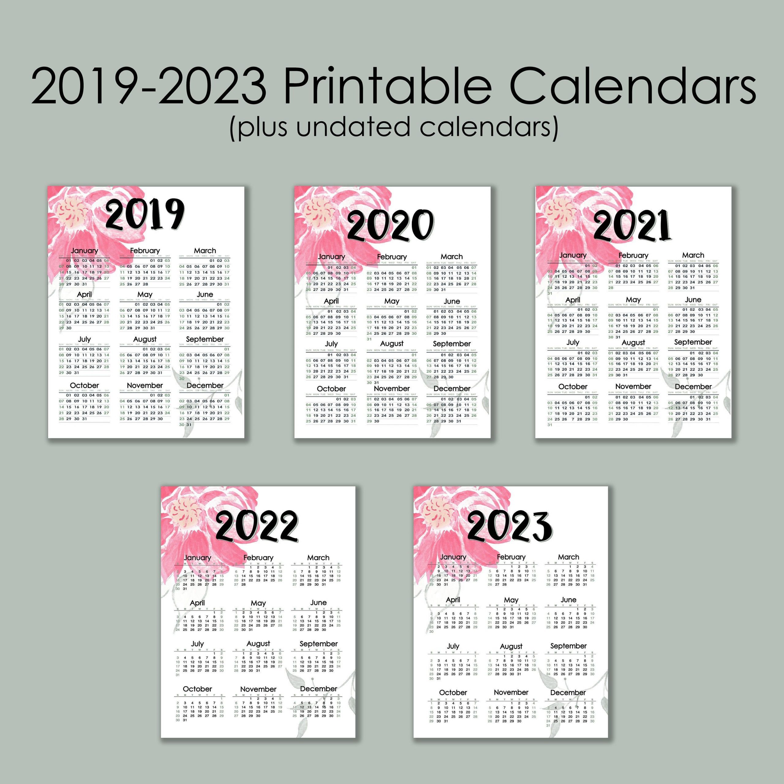 20+ 5 Year Calendar 2019 To 2023 - Free Download Printable 5 Year Planner Calendar
