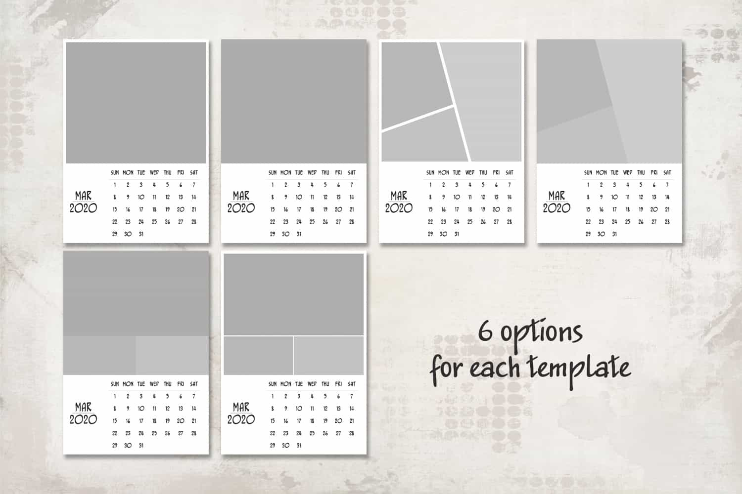 2020 Calendar Template - 5X7 - Mrlightroom - Premium 5X7 Calendar Templates Free