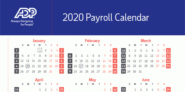 2020 Payroll Calendar | How Many Pay Periods In A Year | Adp 1 Calendar Month Period