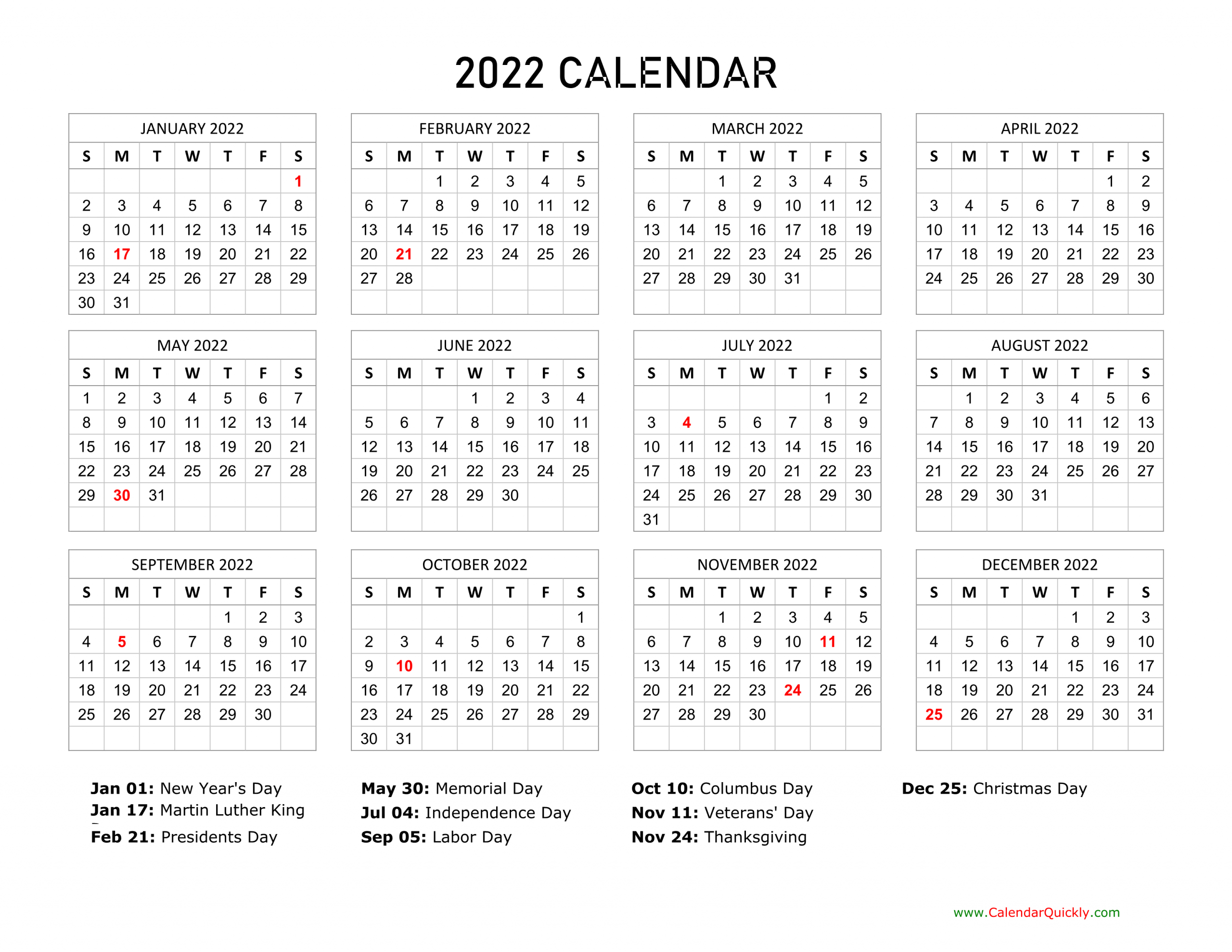 2022 Holiday Calendar For Usa Spanish Calender December 2022