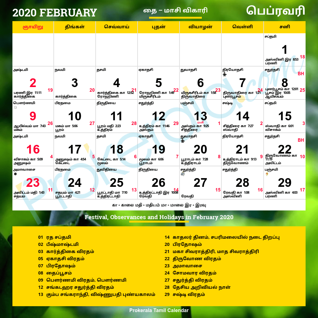 2022 Tamil Calendar Year Tamil Calendar November 2022