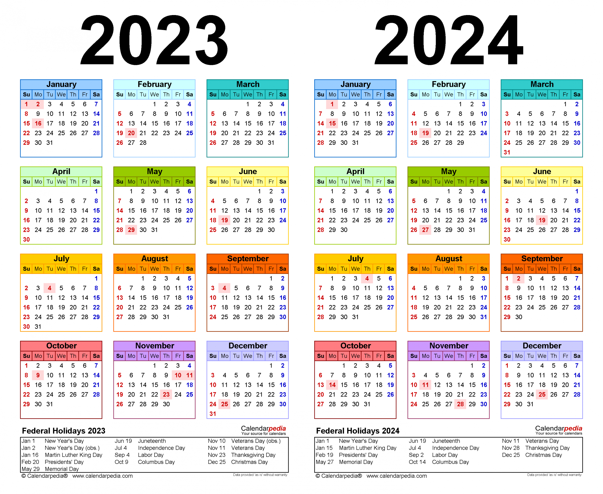 2023-2024 Two Year Calendar - Free Printable Pdf Templates Blank Calendar School Term