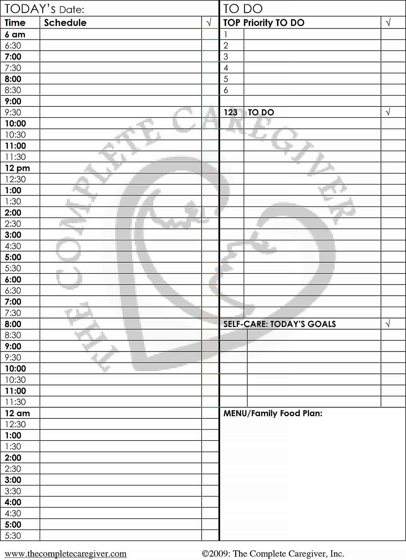 24 Hour Schedule Template | Culturopedia 24Hr 7 Day Timetable