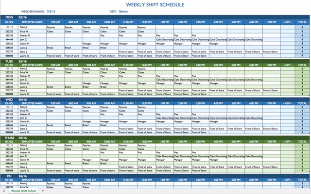 24 Hour Shift Schedule Template - Printable Receipt Template 24Hr 7 Day Timetable