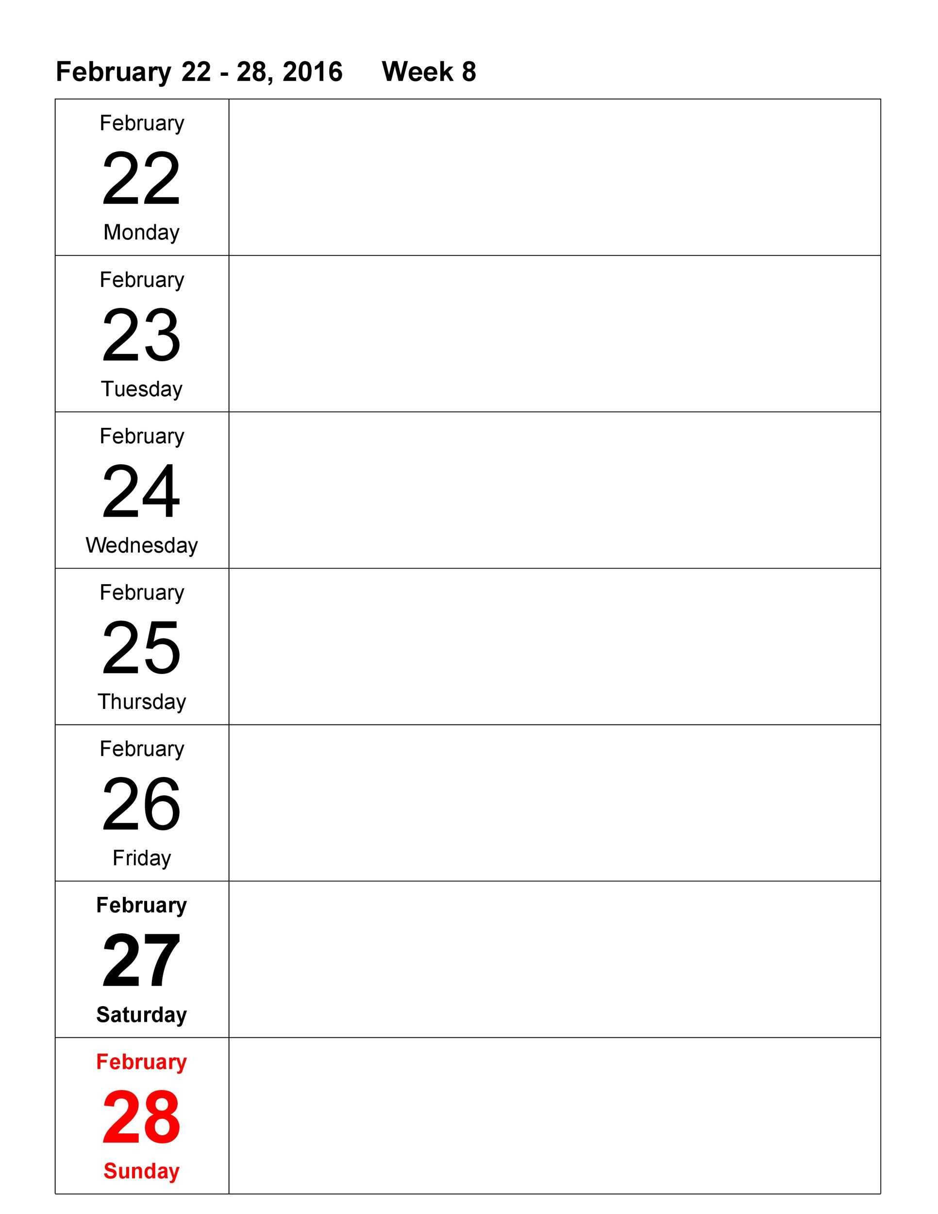 26 Blank Weekly Calendar Templates [Pdf, Excel, Word] ᐅ 6 Week Monthly Calendar Template