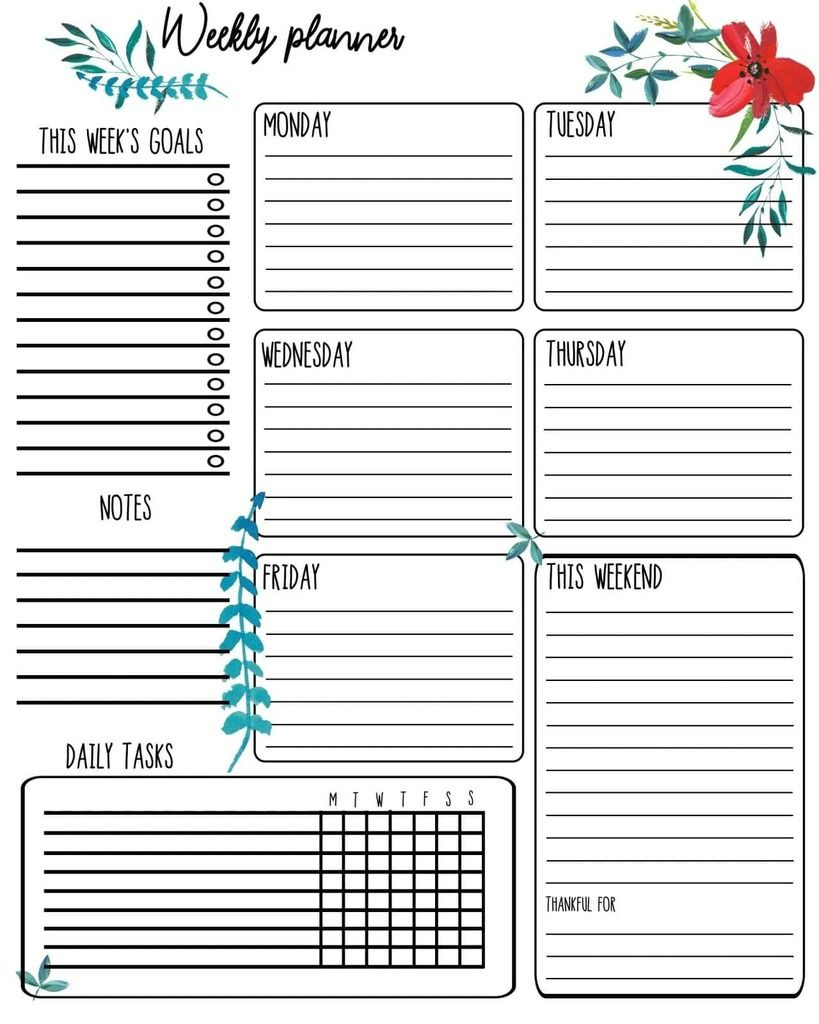29 Free Weekly Planner Template Printables For 2021 Two Week Printable Calendar Pdf