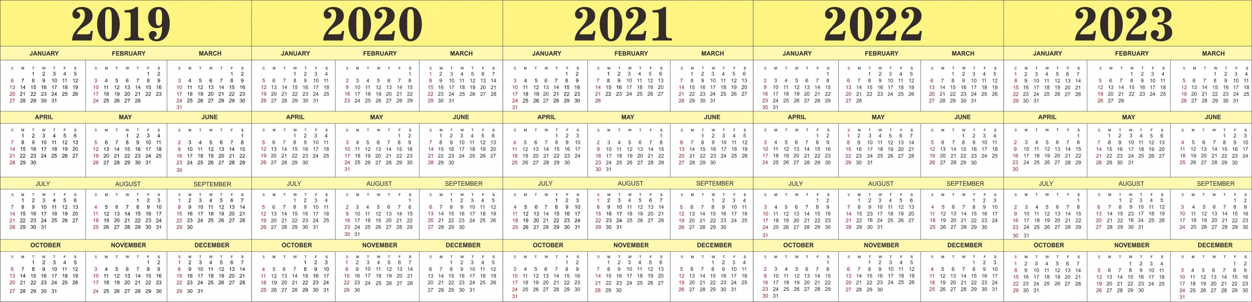 5 Year Calendar Uncc | Ten Free Printable Calendar 2020-2021 5 Year Planner Calendar