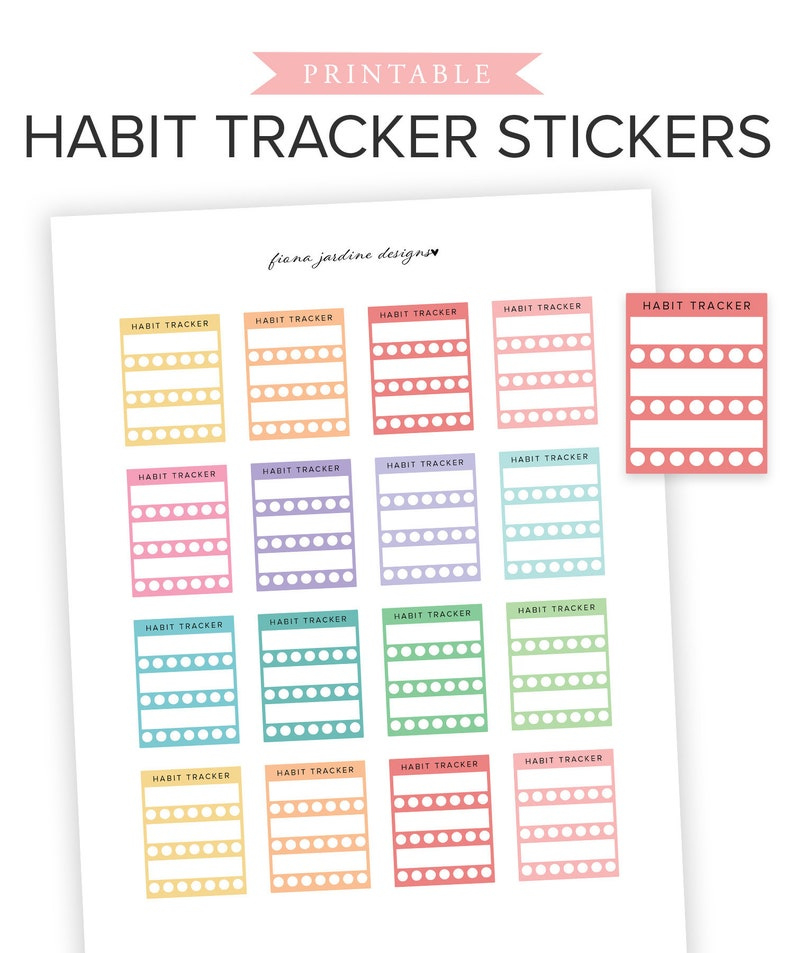 7 Day Habit Tracker Printable Planner Stickers Daily Printable 7 Day Planner