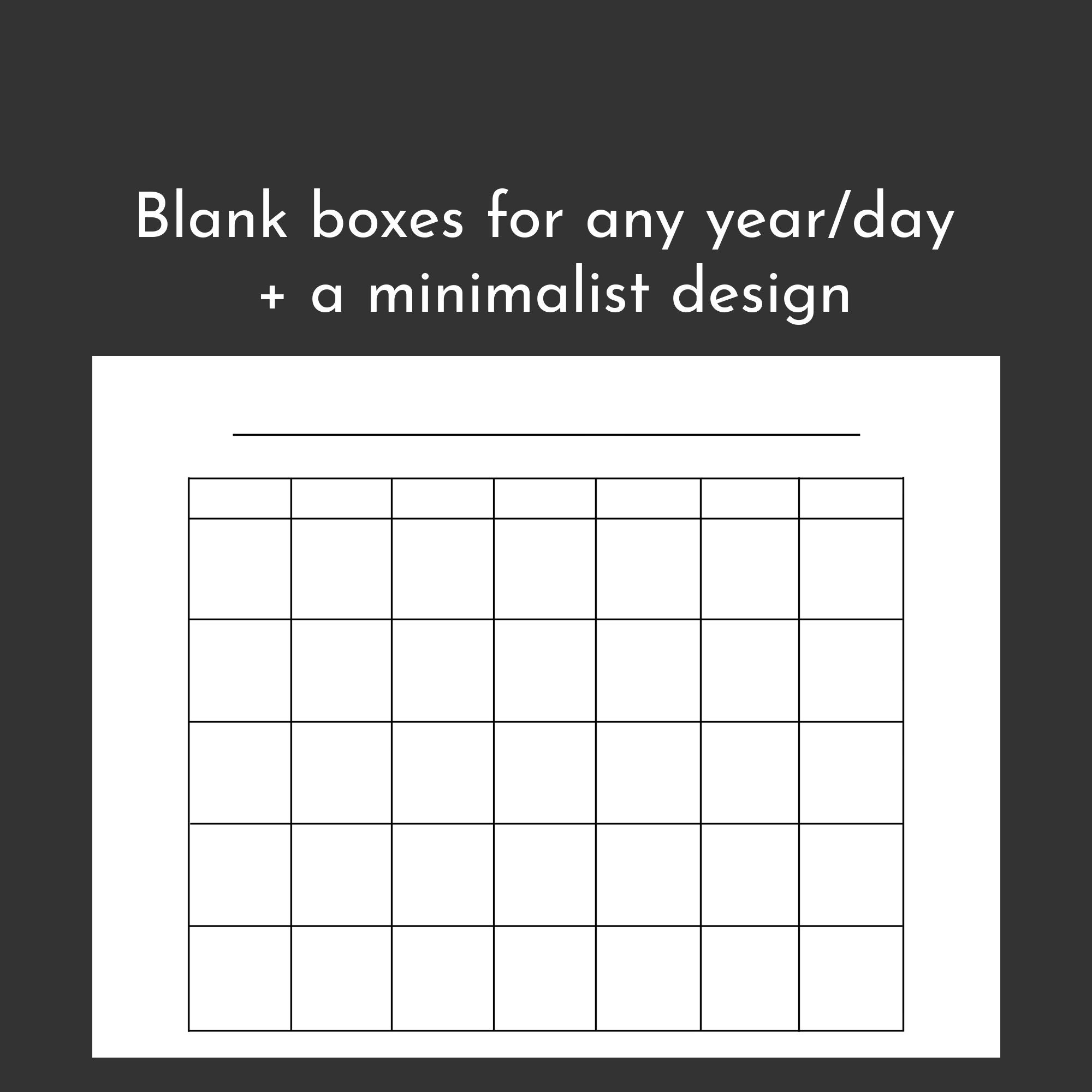 8.5 X 11 Inch Blank Instant Download Printable Calendar Blank Monthly Calendar 8.5 X 11 Printable
