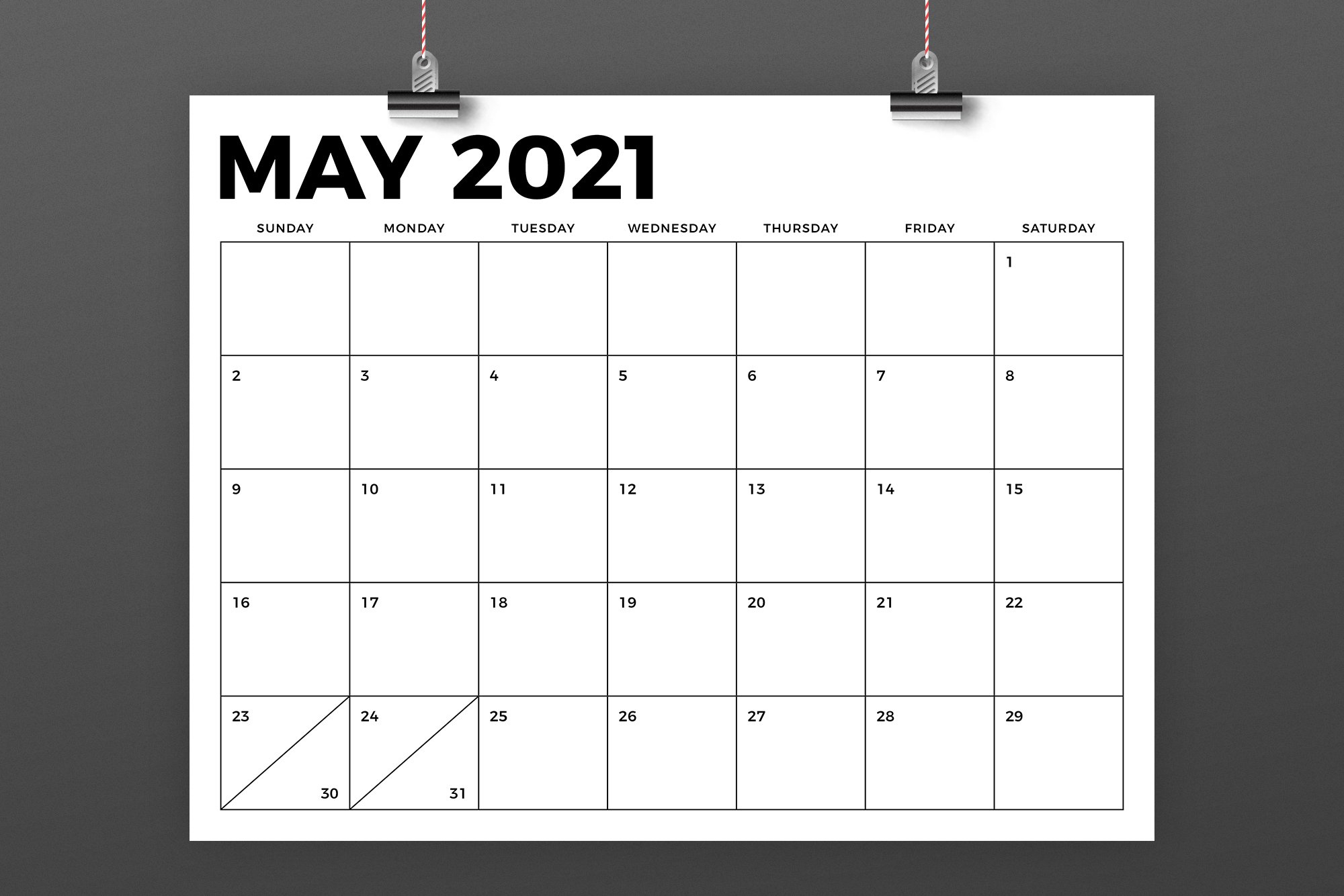 8.5 X 11 Inch Bold 2021 Calendar (438443) | Flyers Blank Monthly Calendar 8.5 X 11 Printable