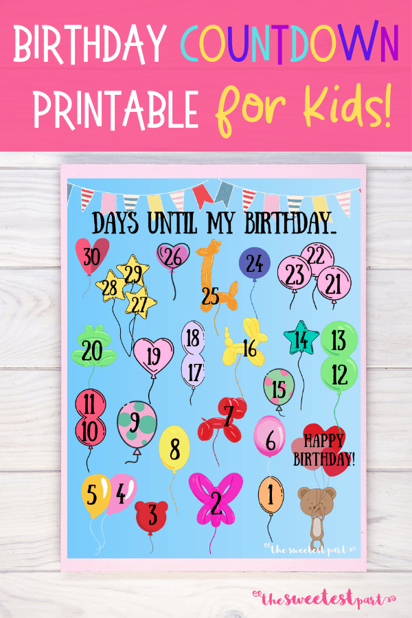 A Fun Birthday Tradition: Birthday Countdown Printable Countdown To Birthday Calendar Printable