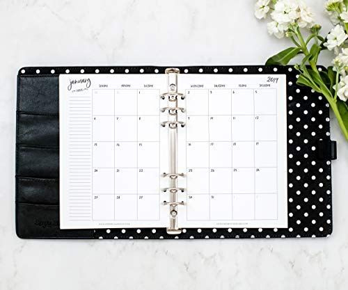 Amazon: 2019 Monthly Calendar For A5 Planners, Fits Free Printable Calendar For Three Ring Binder