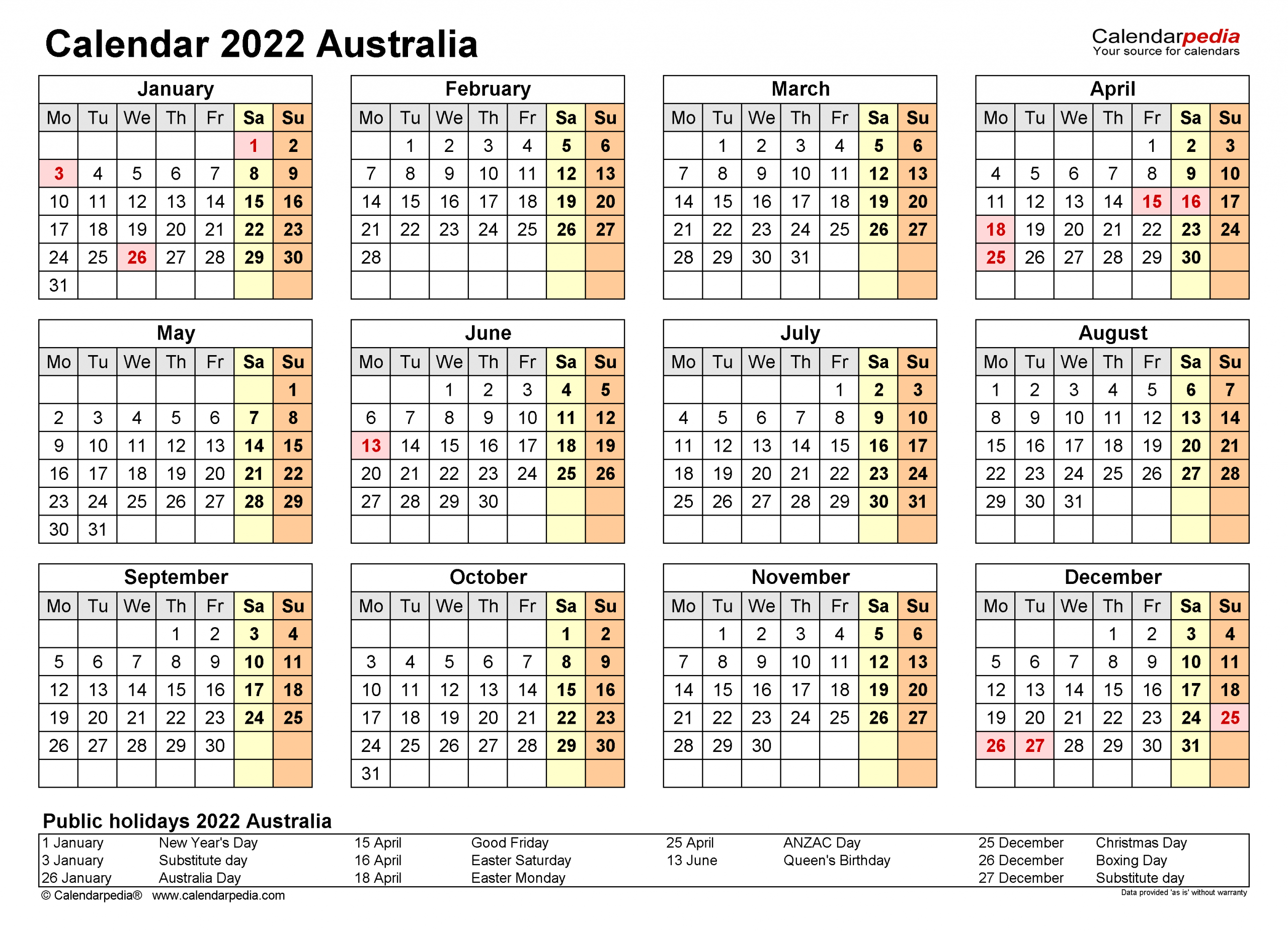 Australia Calendar 2022 - Free Printable Excel Templates Blank Calendar School Term