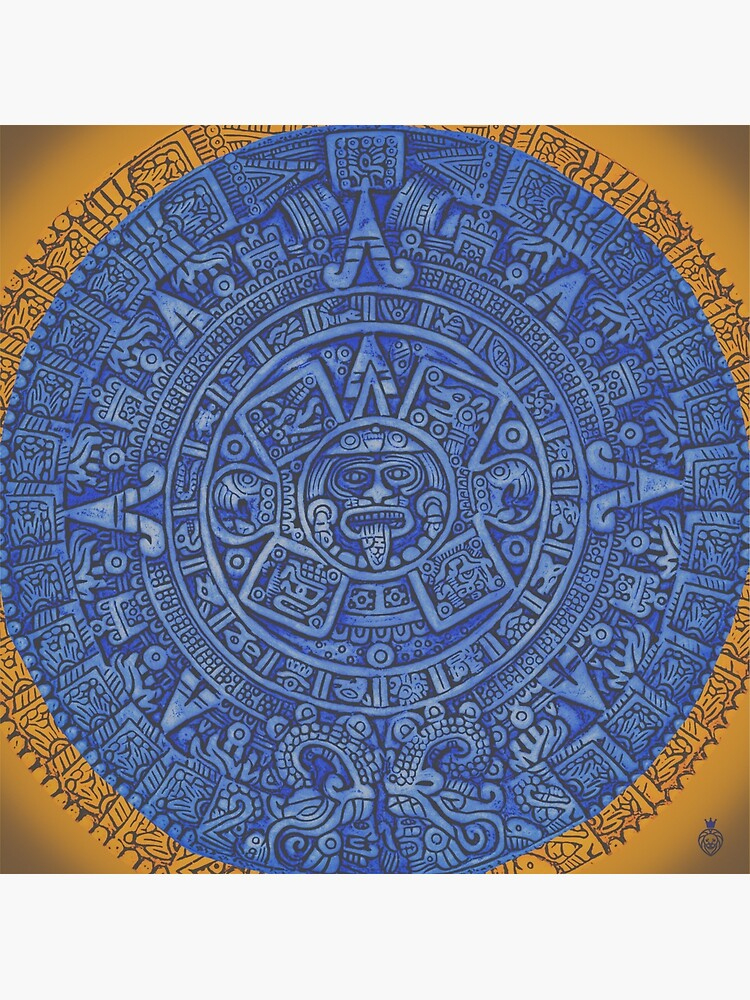 &quot;Aztec Calendar Design&quot; Canvas Print By Kingcustomz Mayan Calendar Template Uks2