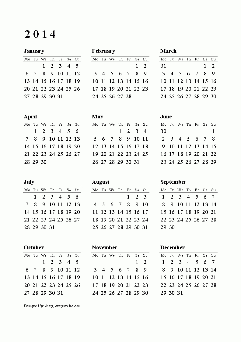 Best 5 Year Calendar 2014 2021 | Get Your Calendar Printable Printable 5 Year Calendar