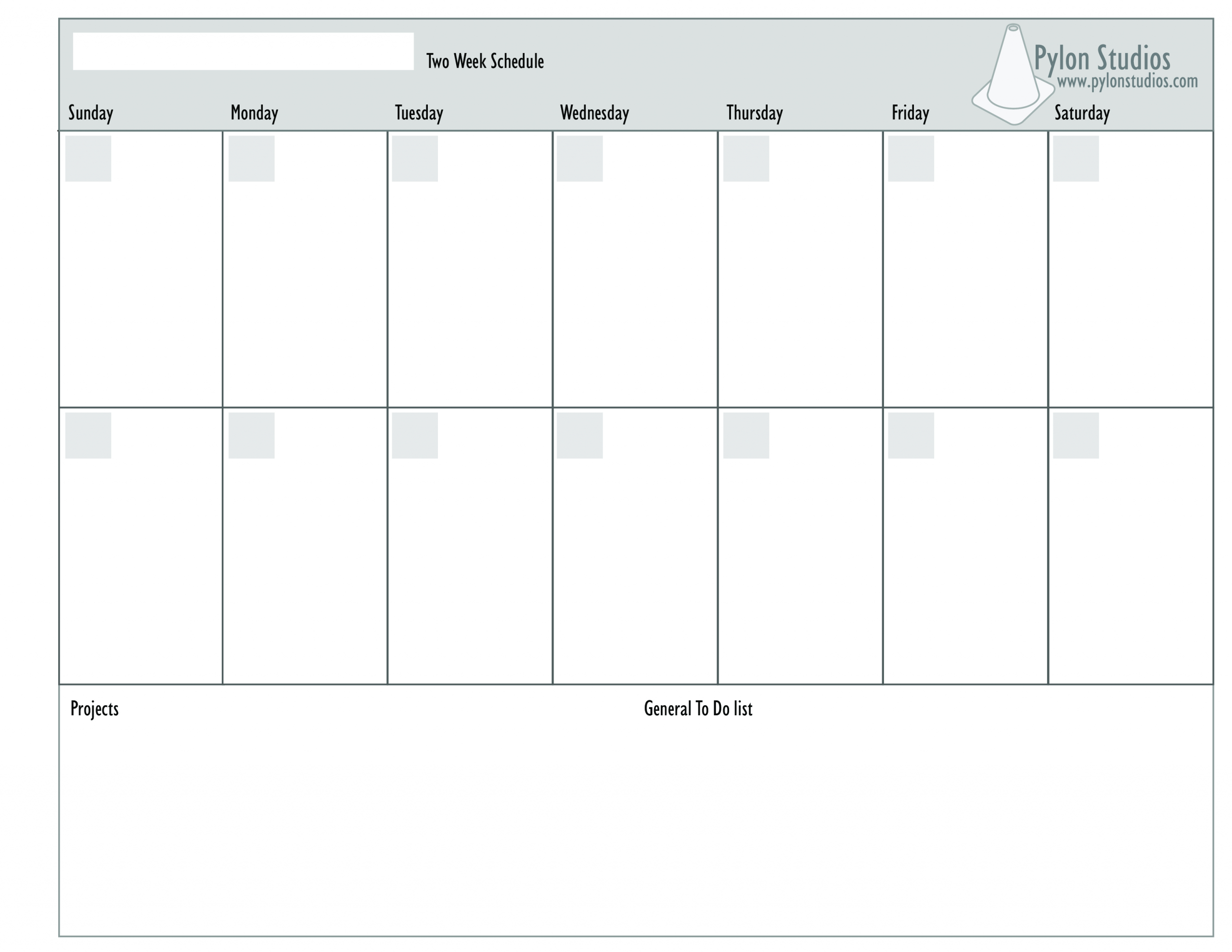 Blank 2 Week Schedule :-Free Calendar Template Two Week Calendar Template