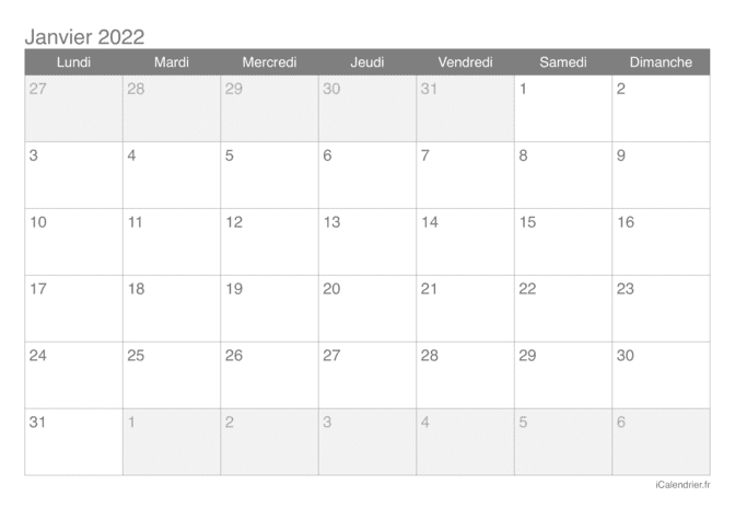 Calendrier 2022 Mensuel À Imprimer - Icalendrier Calendrier 2022 À Imprimer