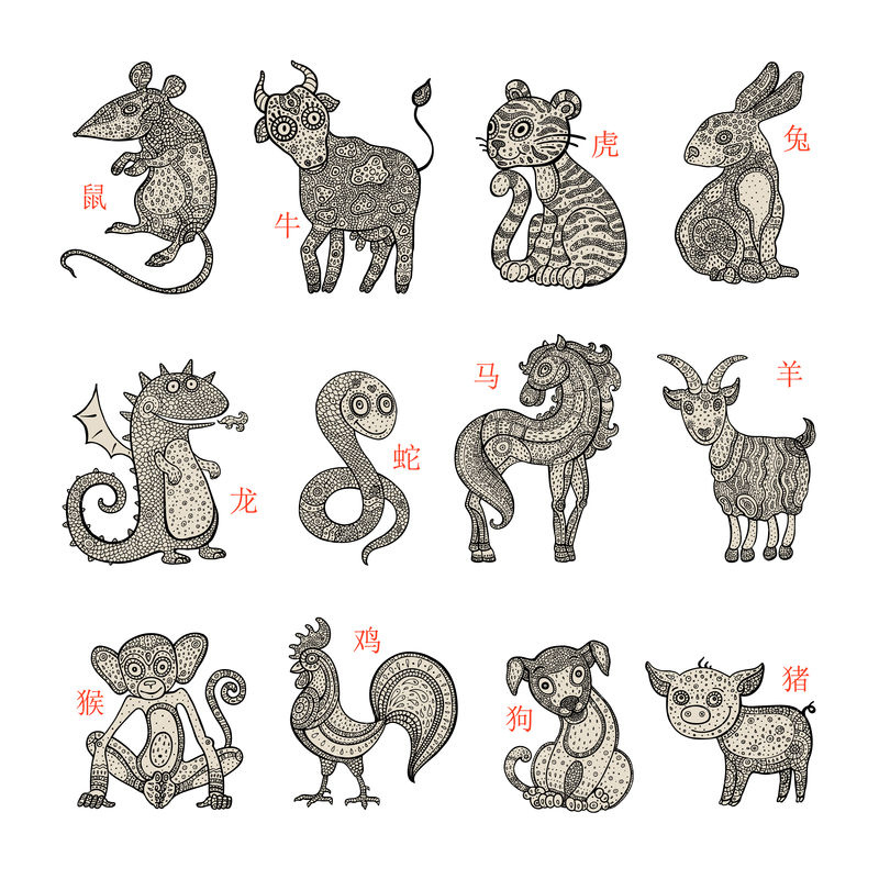 Chinese Zodiac Cartoon Animals - Chinese Zodiac Animals Printable Chinese Zodiac Animals