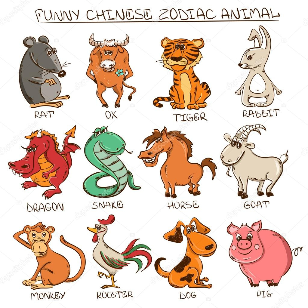 Chinese Zodiac Cartoon Animals - Chinese Zodiac Animals Printable Chinese Zodiac Animals
