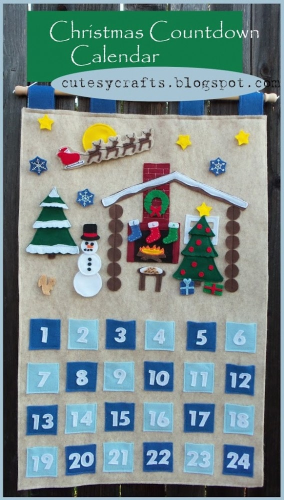 Christmas Countdown Calendar - Cutesy Crafts 7 Days To Christmas Countdown Calendar