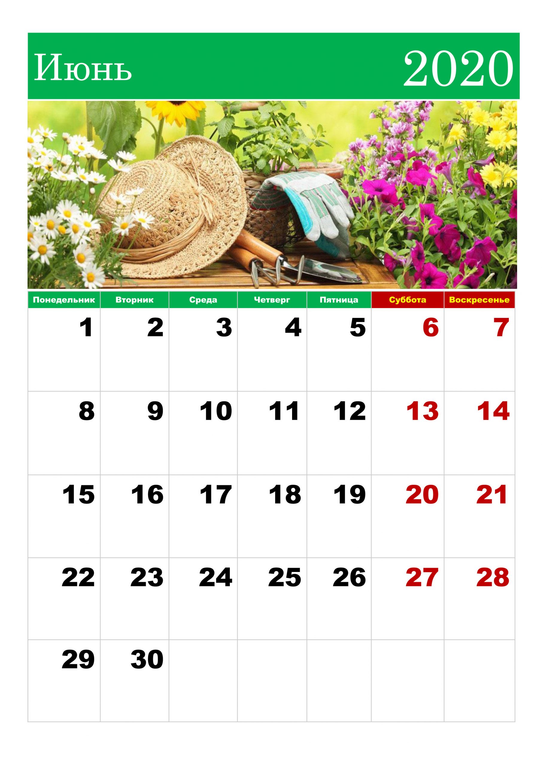 Календарь На Июнь 2020: Скачать И Распечатать — 3Mu.ru Скачать На Декабрь Календарь