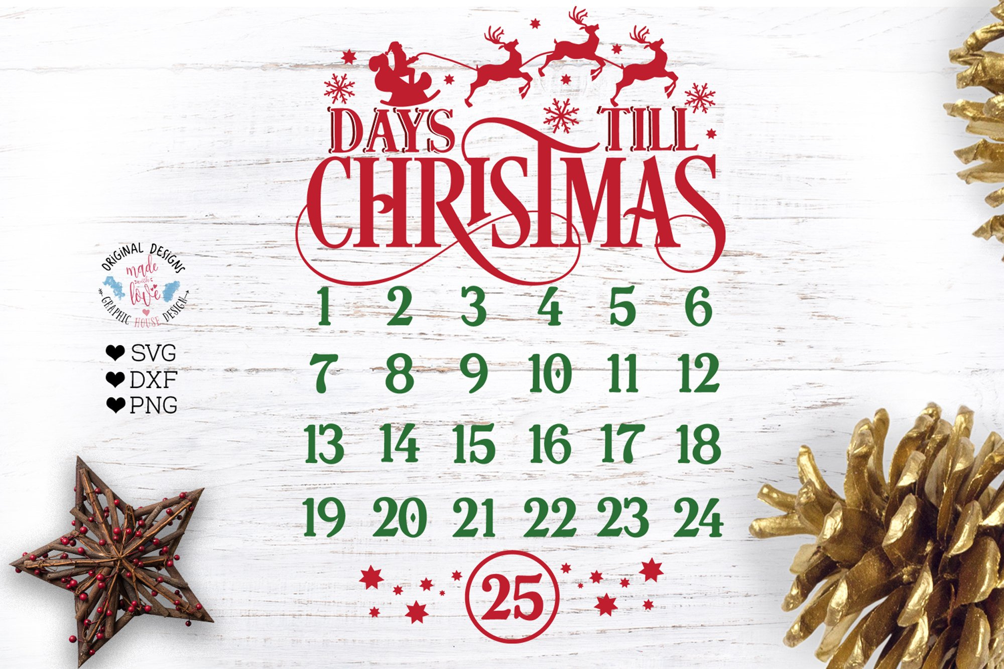Days Till Christmas Countdown Calendar (368325) | Svgs 32 Day Countdown Calendar