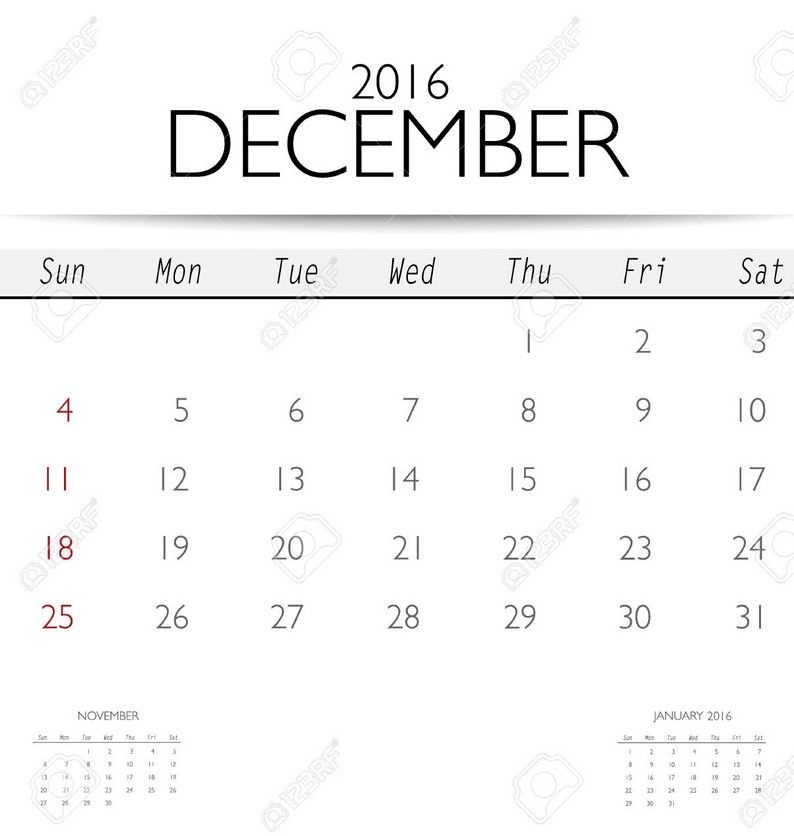 December 2016 Calendar Free Template | December 2016 December Calendar South Africa