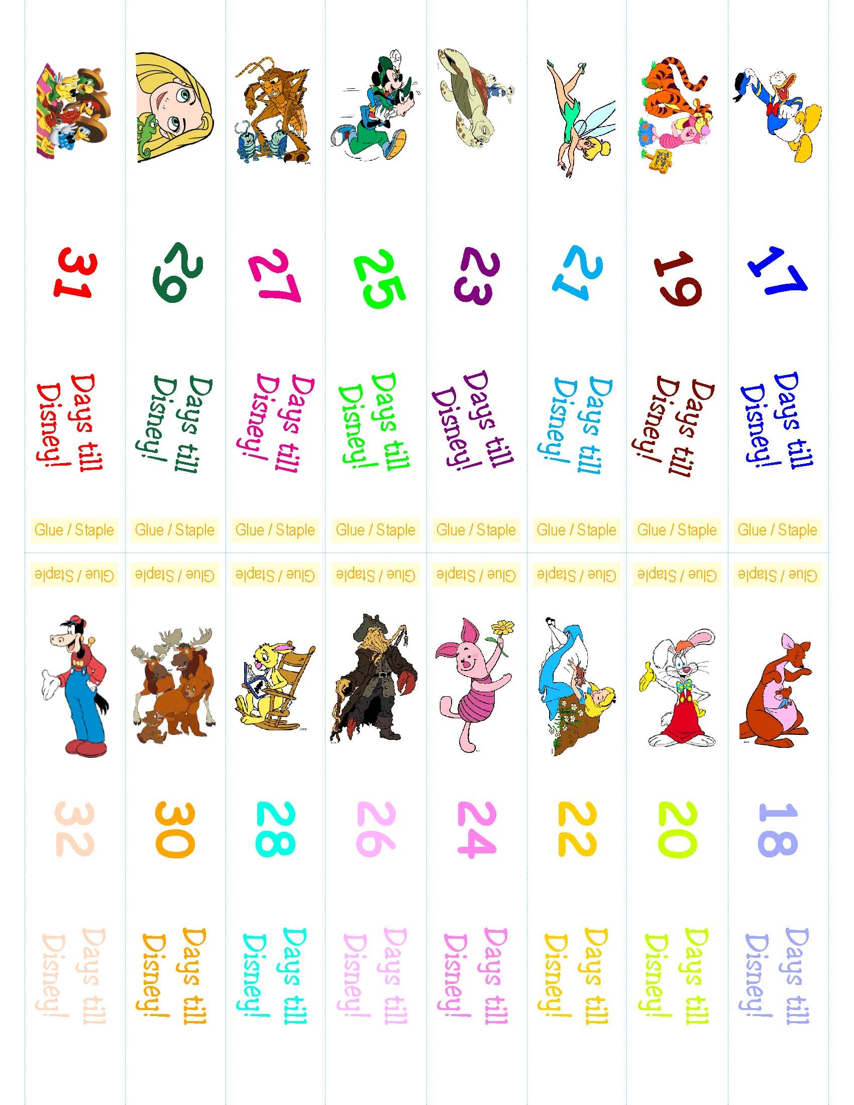 Disney Countdown Ring Printable Countdown To Disneyuntdown Calendar Printable