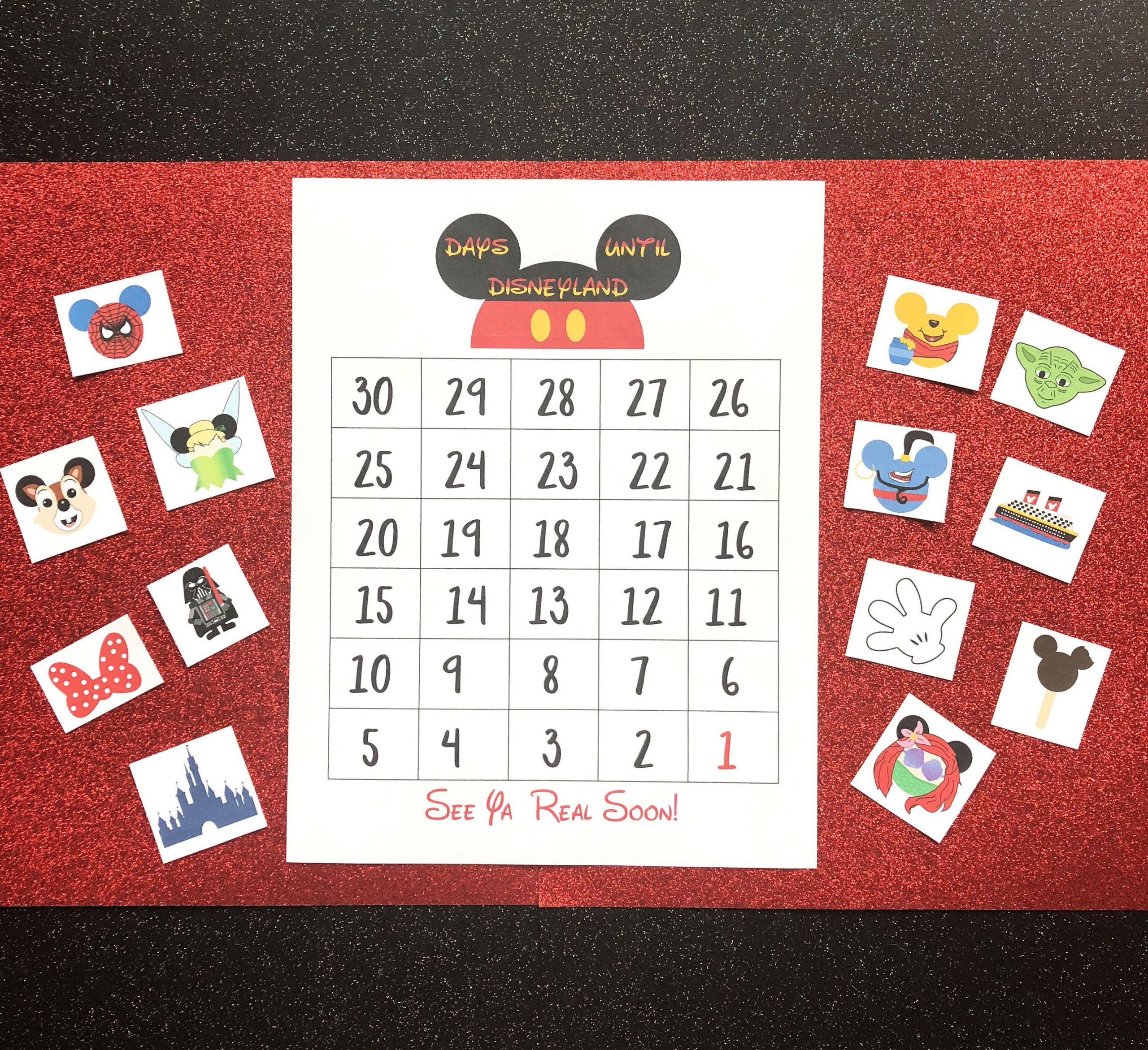 Disney Disney World Disneyland Disney Cruise Disney | Etsy Printable Countdown To Disneyuntdown Calendar Printable