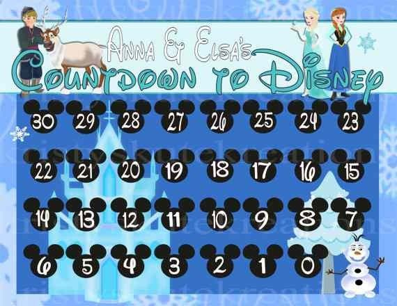 Disney Micky Frozen Printable Countdown Calendar Templates Countdown To Disney Calendar Printable