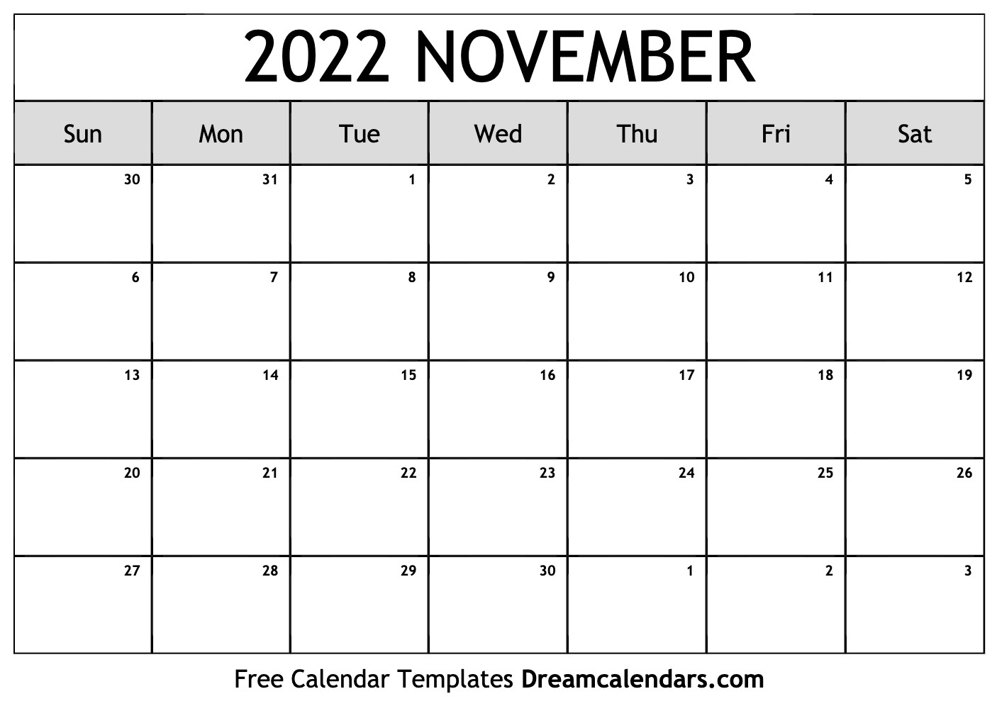 Download Printable November 2022 Calendars November December 2022 Calendar