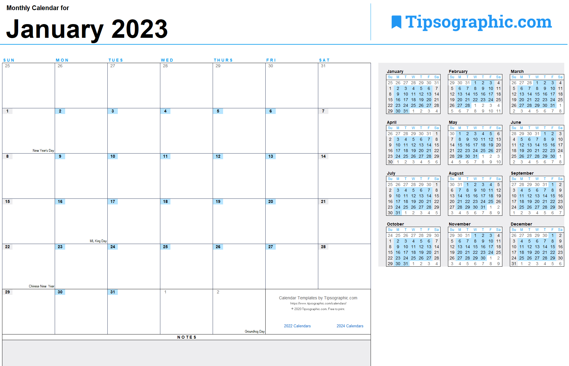 Download The 2023 Monthly Calendar | Tipsographic How To Print A Monthly Calendar Powerpoint