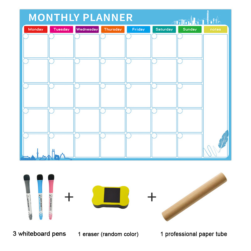 Dry Erase Calendar Kit- Magnetic Calendar For Refrigerator 3 Month Calendar Dry Erase Board