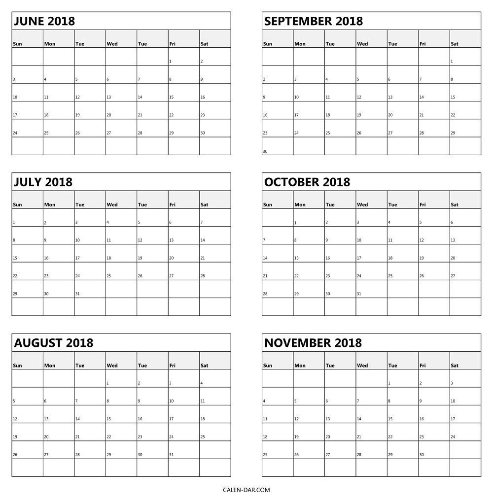 Extraordinary 6 Month Blank Calendar Template | Blank 6 Week Monthly Calendar Template