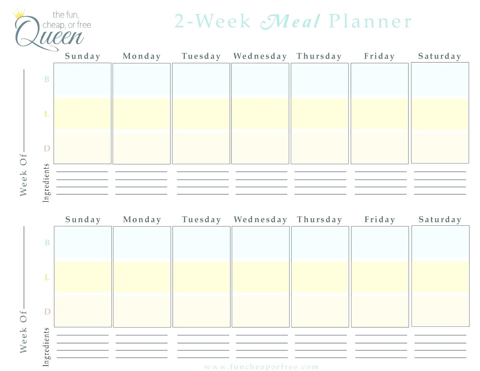 Free 2 Week Blank Printable Calendar | Calendar Template Two Week Calendar Template