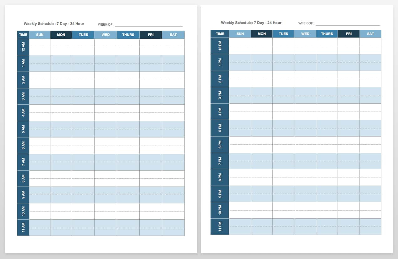 Free Blank Calendar Templates - Smartsheet Two Week Printable Calendar Pdf