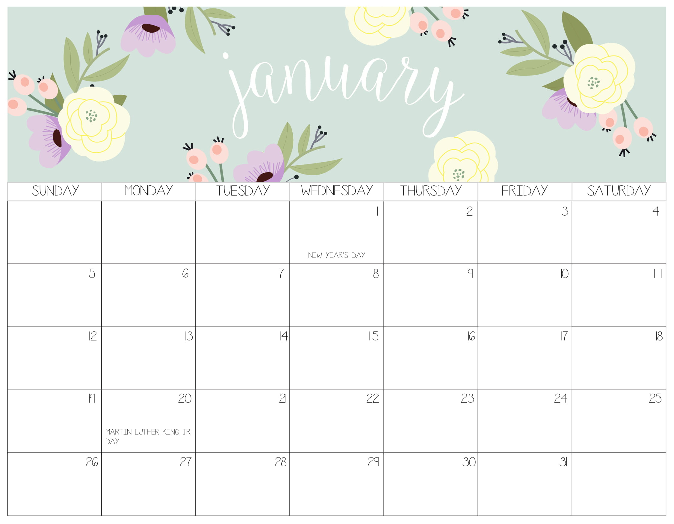 Free Download Cute January 2020 Calendar For Kids 2019 Printing Calendar From Tablet