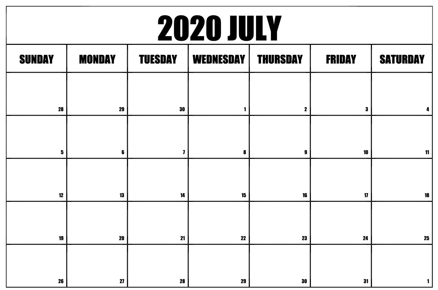 Free Download Printable July 2020 Calendar Printable Printing Calendar From Tablet