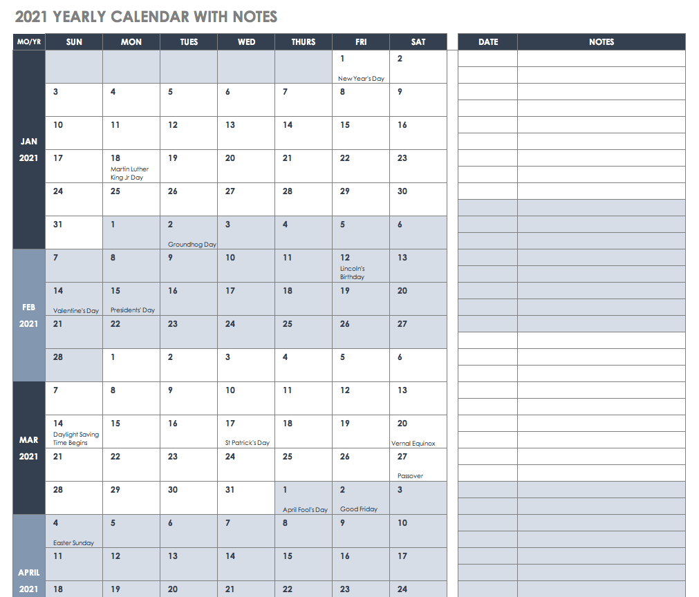 Free Excel Calendar Templates 6 Month Calendar View