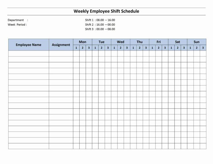 Free Monthly Work Schedule Template | Weekly Employee 8 Employee Monthly Schedule Template Free